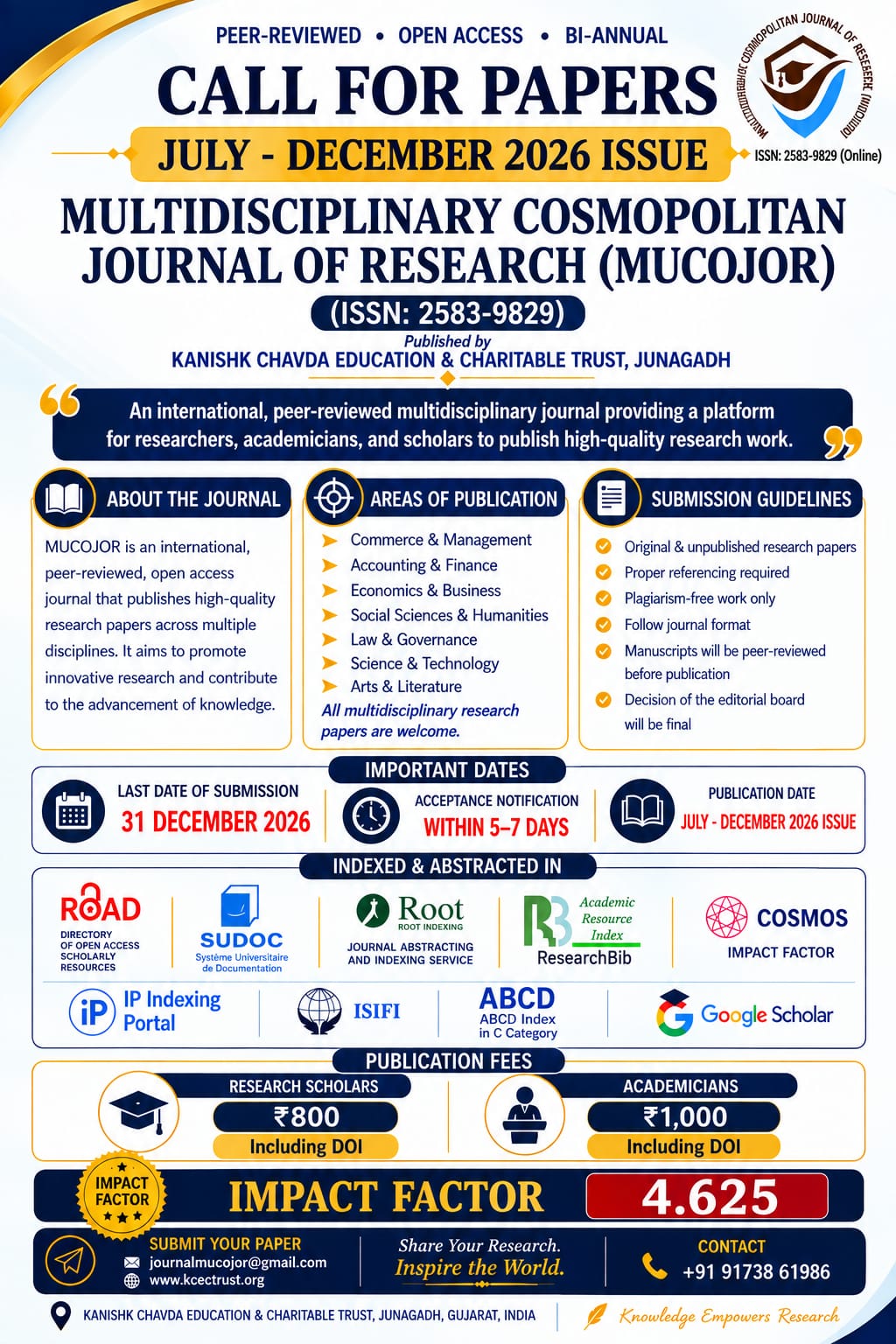 Call for Papers of July-December 2026